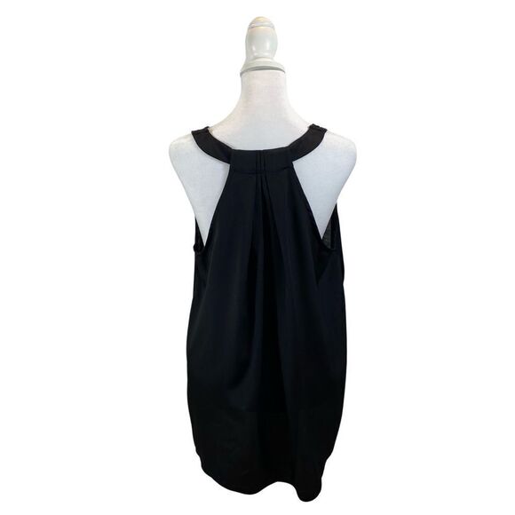 Halogen Brand Medium Black Sleeveless Mixed Media Blouse - Picture 5 of 10
